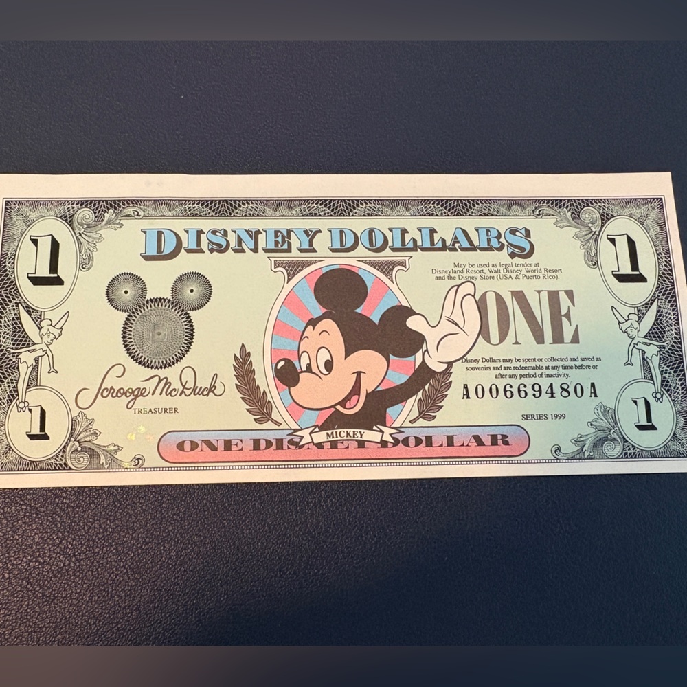 Disney 1999 Collectible Dollar. with Mickey Mouse -